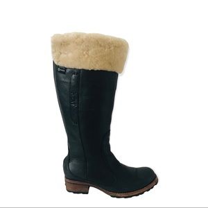 UGG water proof Event black leather knee High boots 7